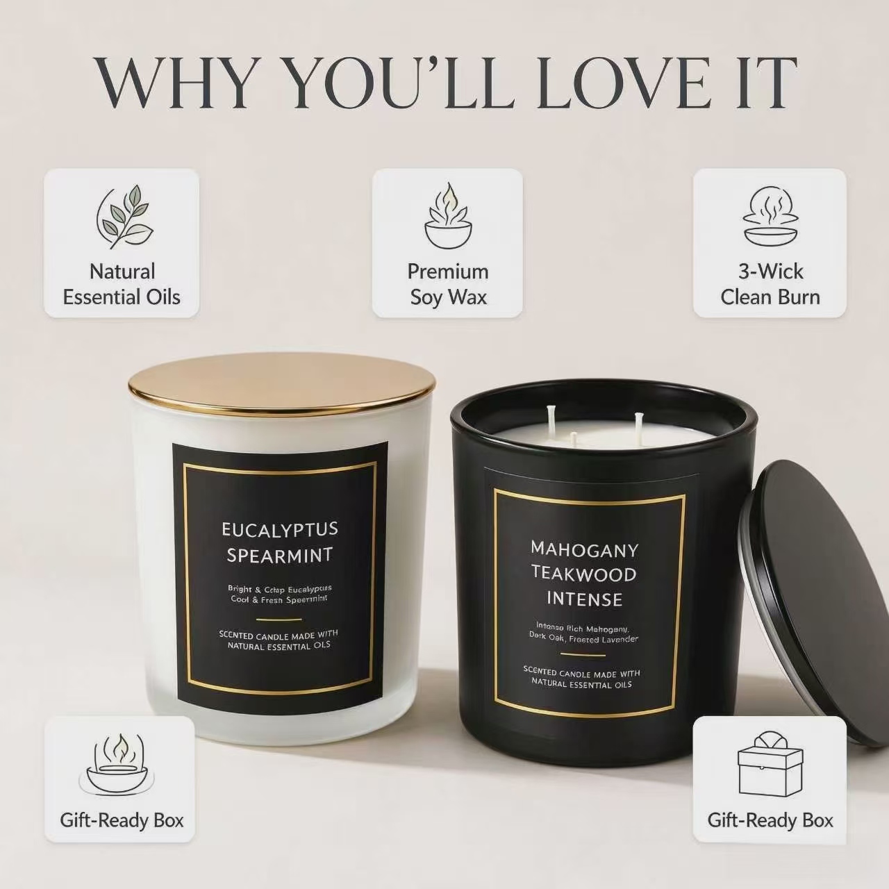 Scented Candles Romantic Air F - Home Fragrance Gift review and price
